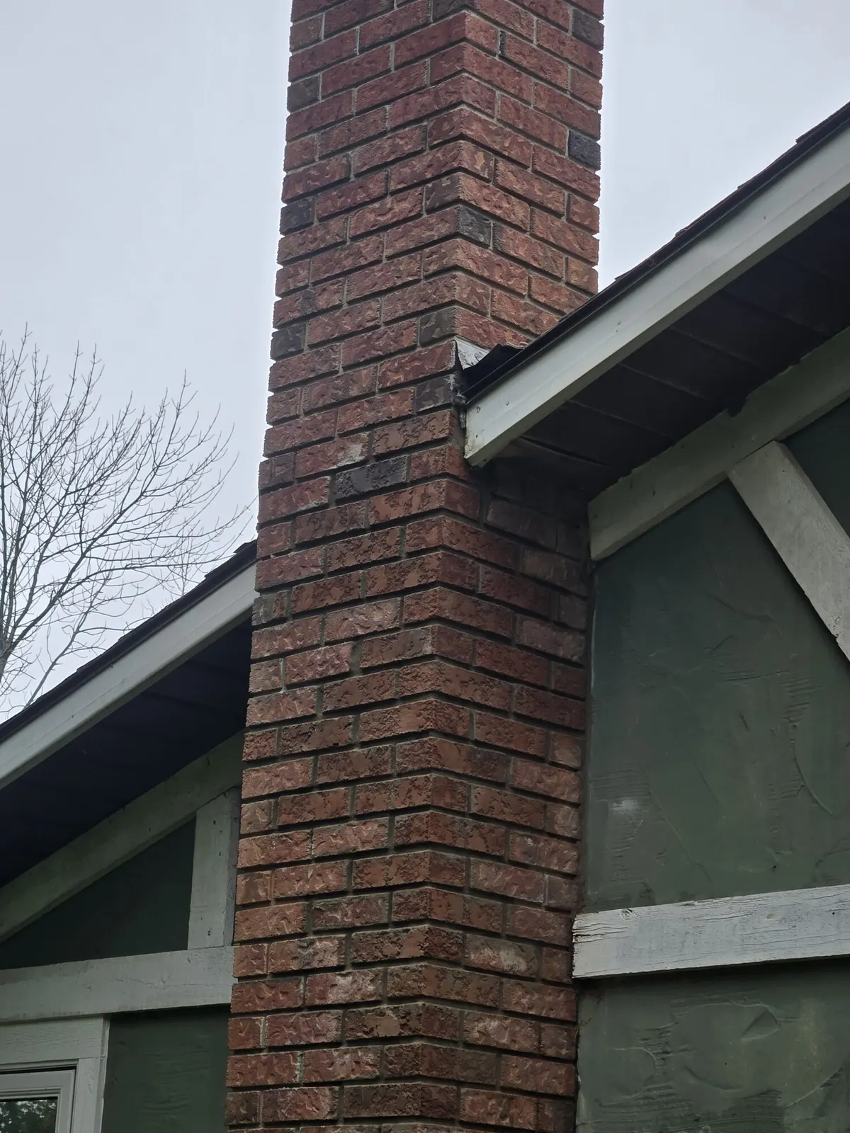 Rebuilt, freshly pointed brickwork